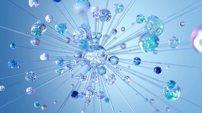 Abstract glass balls AI generated